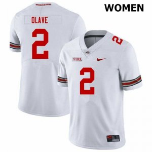 Women's Ohio State Buckeyes #2 Chris Olave White Nike NCAA College Football Jersey August CWM4344VV